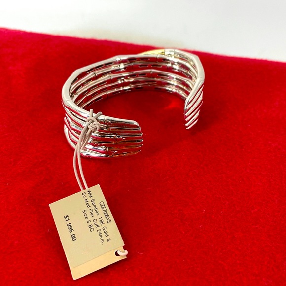 John Hardy Bamboo Flex Cuff Sliver/ Gold - Picture 3 of 10